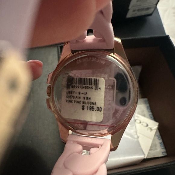 Coach Pink Silicone Watch with Gold Accents - Picture 3 of 3